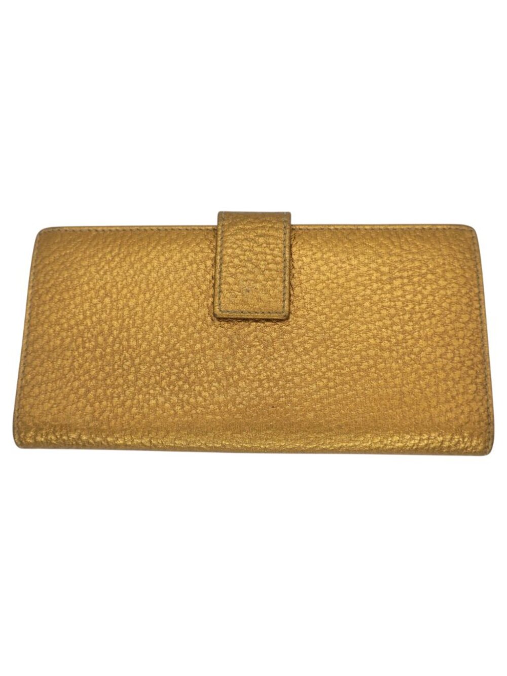 GUCCI Hasler Horsebit Metallic Leather Wallet Gold Bronze - Picture 3 of 8